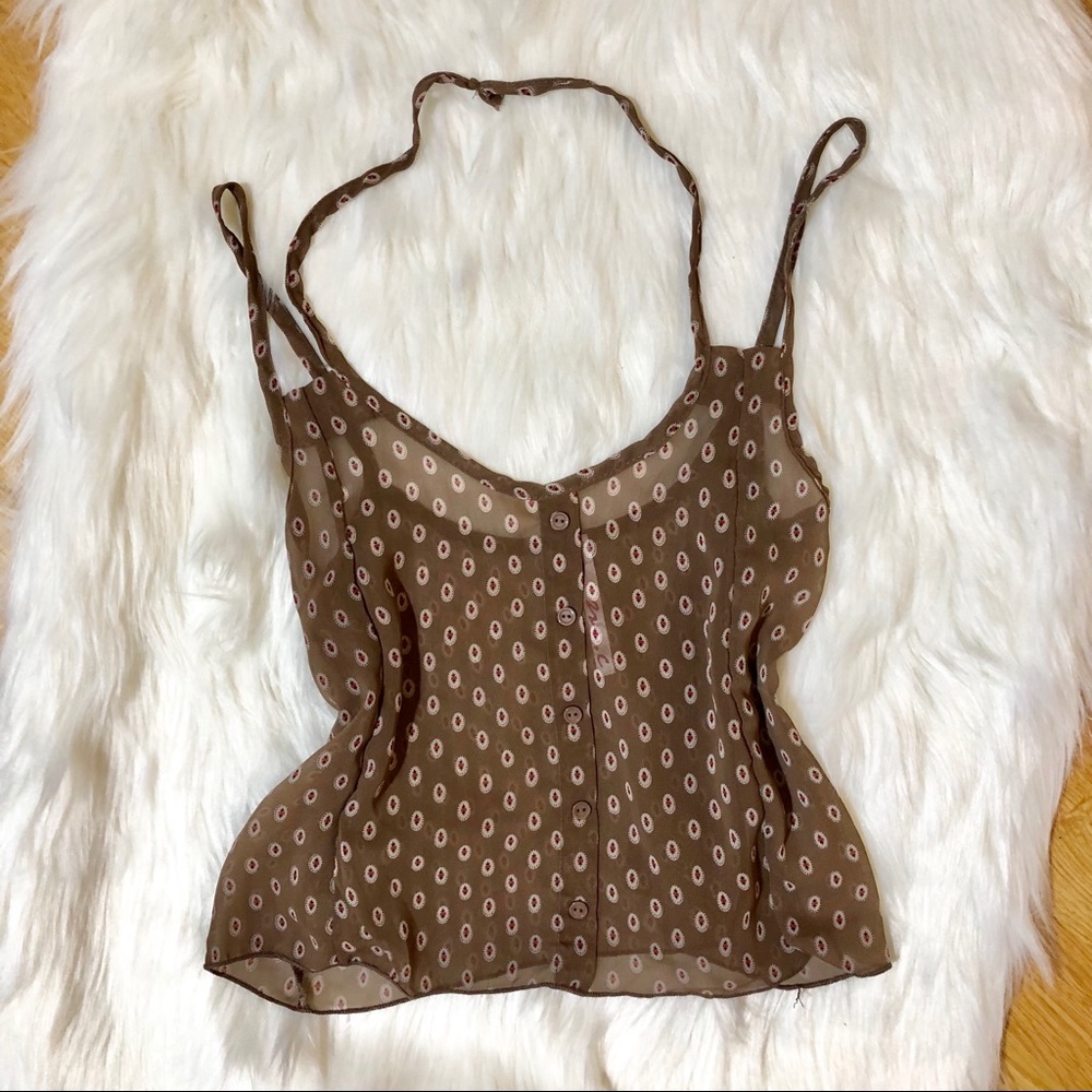 Cute dainty halter spaghetti strap top! 🤠